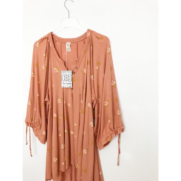 Free People/ We The Free Winter Sun Tunic Floral Print Cinnamon Combo XS NWT - Picture 5 of 14